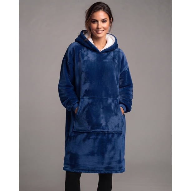 Maxi Polerón Invierno Forro Sherpa Con Capucha - Y501