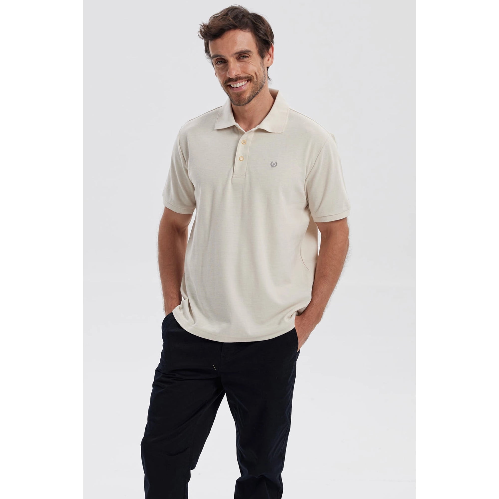 Fashionspark - Polera Hombre Piqué Básica Lisa Beige - Lv