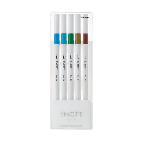 Faber Castell - Set Tiralíneas Uniball Emott Pem-Sy N°4 X5 Colores
