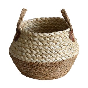 Bothyi - Cestas De Almacenamiento Tejidas Cesta Tejida Decorativa Para Armario Dormitorio Marrón M