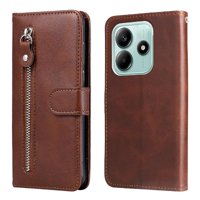 Gangxun - Funda Con Cremallera Para Xiaomi Poco M7 Pro 5G, Carcasa Cartera De Cuero Pu Con Soporte Y Tarjetero