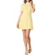 thumbnail image 2 of Vestidos de Manga Corta Vintage con Cuello con Volantes y Panel de Contraste para Mujer de INSPIRE CHIC XL Amarillo, 2 of 8