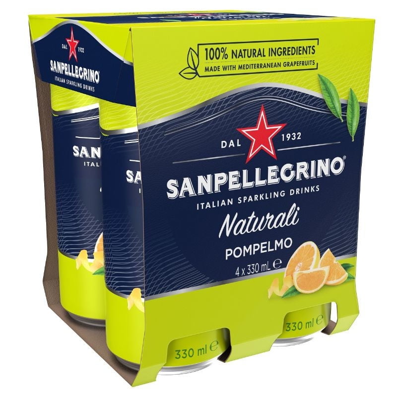 Agua Saborizada Pompelmo Pack 4 Lata 330 ml San Pellegrino
