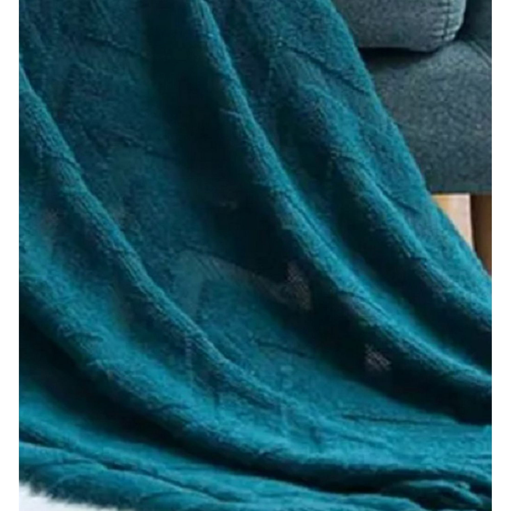 Genérico - Manta Decorativa Tejida Para Sillón Y Piecera Cama Color Azul