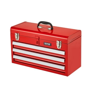 Caja De Herramientas Vevor Metal 52,07 Cm Con 3 Cajones Portátil Roja