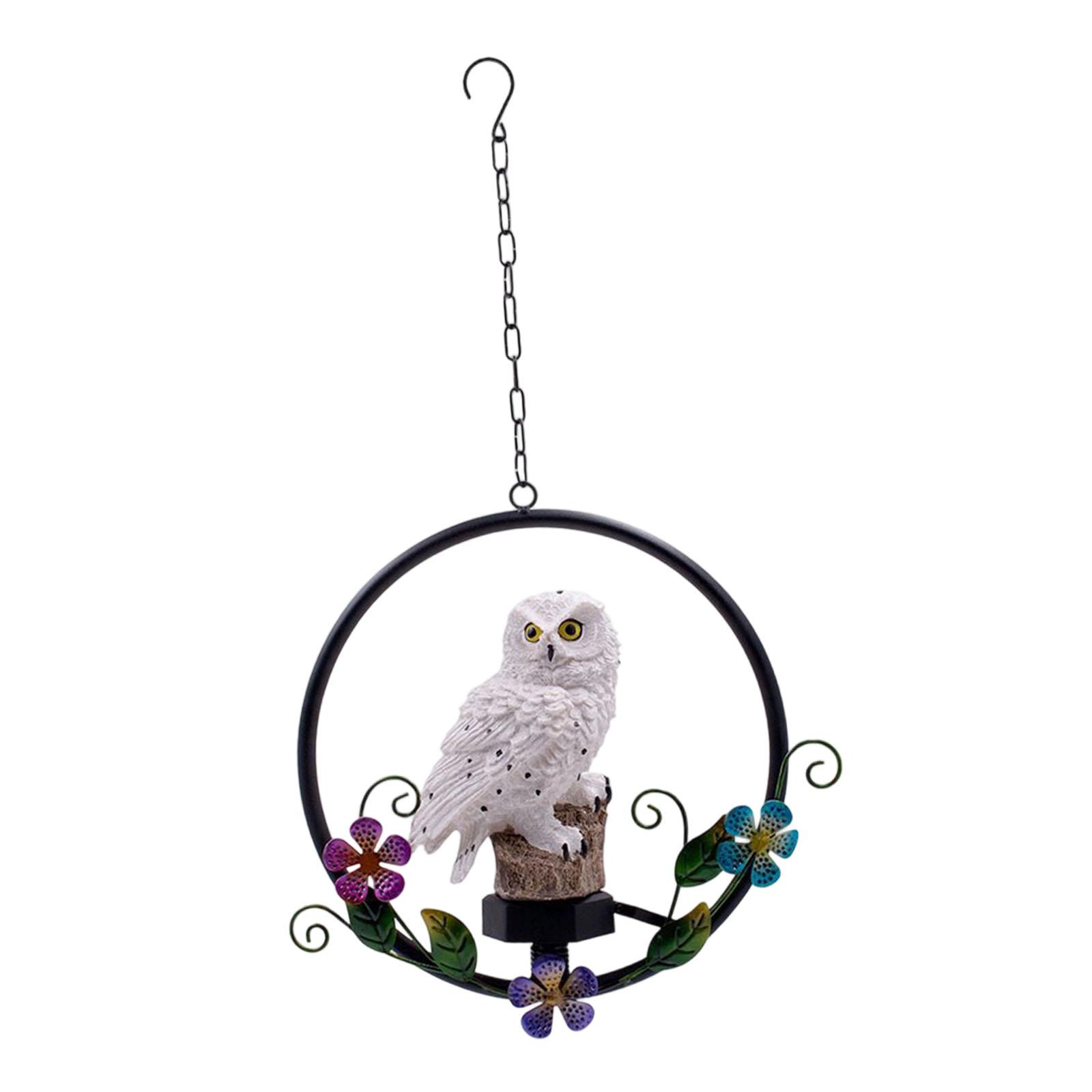 Ioensy - Decoración Colgante De Búho Para Jardín, Impermeable, Para Pasarelas Al Aire Libre, Patio Trasero, Color Blanco