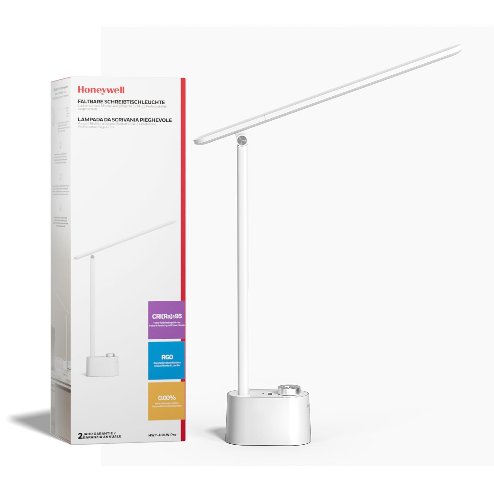Lámpara De Escritorio Honeywell H01 Pro Sunturalux™ Led Plegable Blanca