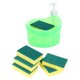 thumbnail image 4 of Dispensador De Jabón Para Platos Y Soporte De Esponja Con 6 Esponjas Práctico Para Fregadero De Hotel Verde, 4 of 5