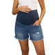 thumbnail image 1 of INSPIRE CHIC Pantalones Cortos de Maternidad para Mujeres Sobre el Vientre Alta Elasticidad 2026 Verano Casual con Bolsillos Jeans Shorts de Embarazo Azul Medio, 1 of 6