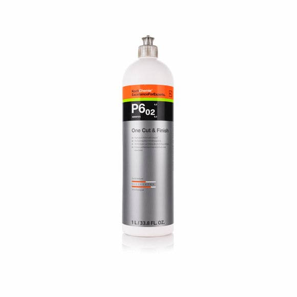 KOCHCHEMIE P6.02 One Cut & Finish - Compuesto Pulidor de Alto Brillo con Sellador; Elimina Rayones y Pulidos desde Granulado P2000 en Adelante con Efecto Sellante Simultáneo (1 Litro)