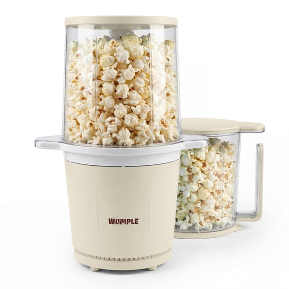 Máquina para hacer palomitas Wumple Air Popper - Hacedora de palomitas sin aceite de 10 tazas con taza medidora - Palomitas al aire caliente compacta - Noches de cine y fiestas - Crema