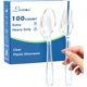 thumbnail image 1 of Lamosi 100 Count Extra Heavy Duty Clear Plastic Forks and Spoons, 1 of 3