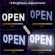thumbnail image 2 of Cartel LED abierto Thirdpolite de 30 x 10 cm, regulable para negocios, 2 of 8
