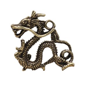 Magideal - Mini Llavero De Dragón Chino De Latón, Colgante, Estatuilla De Feng Shui, Encantador Año Del Dragón 2024, Accesorios De Regalo Para Inauguración De La 4 Cm X 34 Cm
