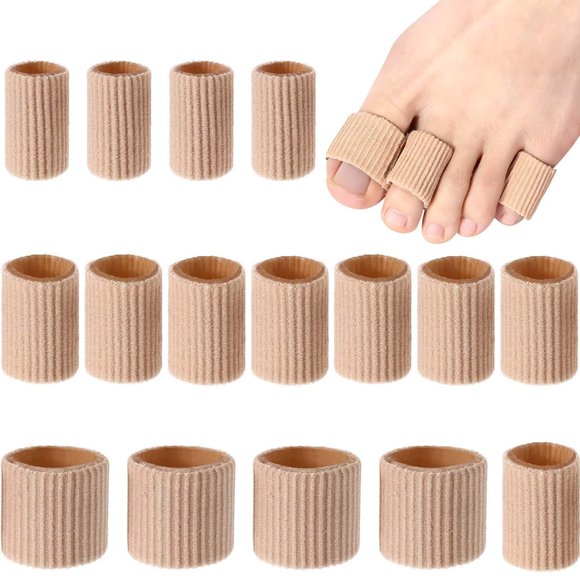 Almohadillas para dedos Blulu 16 piezas gel suave marrón 2,5 cm