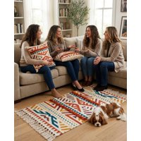 Myl Todo Hogar - Pack Alfombra 60X90 Cm Y 2 Fundas De Cojín Con Bordado Tufting