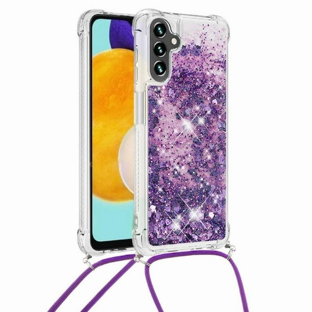 Funda FOXDOCK para Samsung Galaxy A13 5G con Cuerda Ajustable, Brillo Líquido, Protección Antigolpes y Lente – Ideal para Regalo