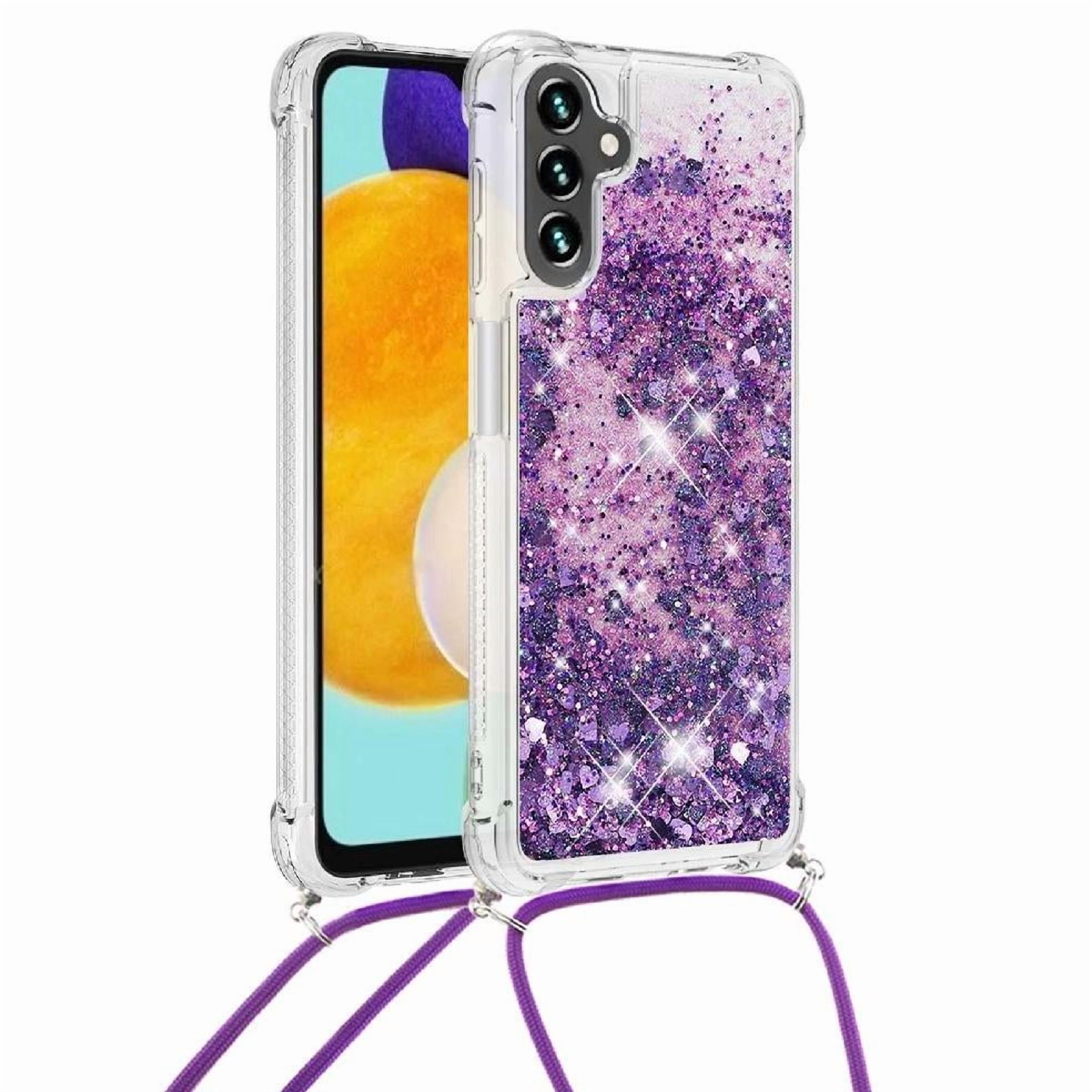 Funda Foxdock Para Samsung Galaxy A13 5G Con Cuerda Ajustable, Brillo Líquido, Protección Antigolpes Y Lente – Ideal Para Regalo