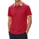 thumbnail image 1 of INSPIRE CHIC Camisa Polo de Punto para Hombre de Manga Corta con Cuello de Cuadros para Golf S Rojo, 1 of 5
