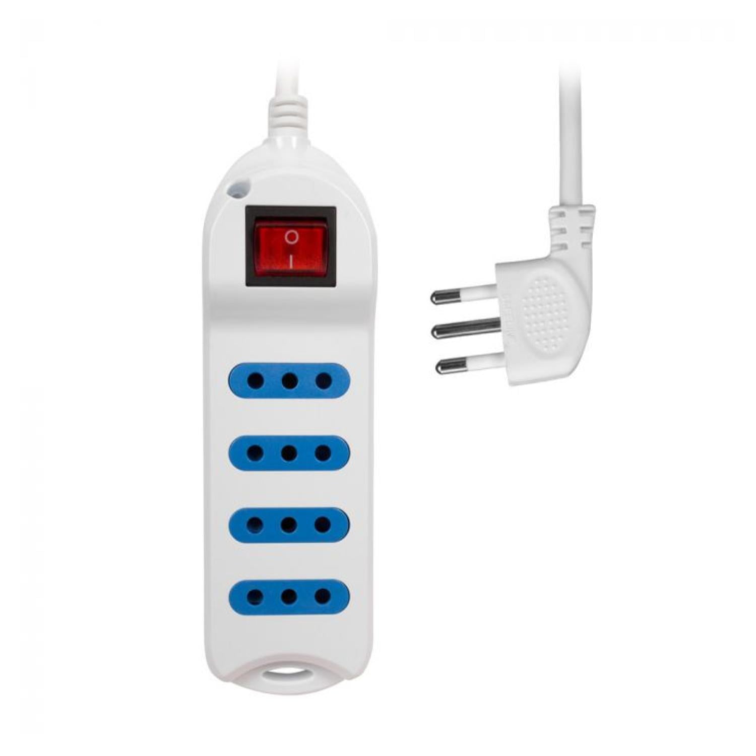 Philco - Alargador Extension 4 Entradas 3mts Con Switch Blanco