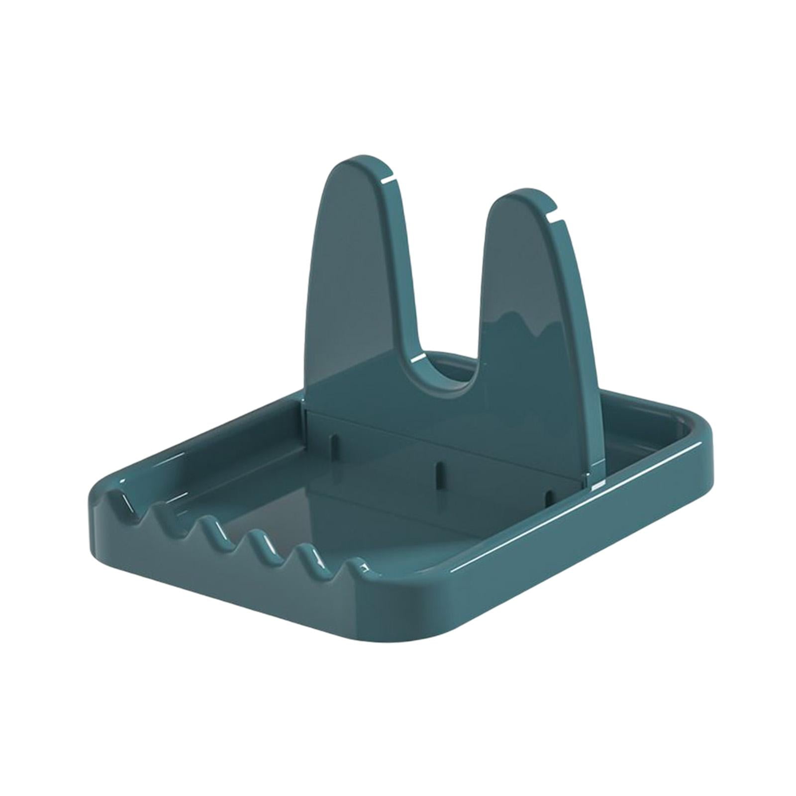 Magideal - Soporte Para Tapa Soporte Para Cuchara Soporte Para Tapa Plegable Organizador De Cocina Soporte Para Utensilios Cubiertos De Cocina Soporte Azul