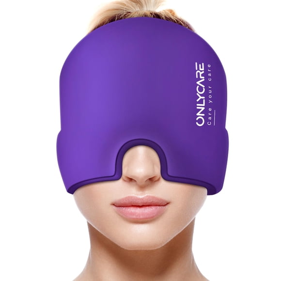 Gorra para aliviar la migraña ONLYCARE, gel sin olor mejorado, color morado hielo
