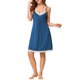 thumbnail image 2 of INSPIRE CHIC Camisón de Mujer de Rayón con Escote en V y Encaje, Vestido de Dormir con Tirantes Ajustables, Ropa de Casa Suave, Talla M, Azul, 2 of 6