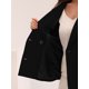 thumbnail image 5 of INSPIRE CHIC Chaqueta Vintage de Cuadros para Mujer, Doble Botonadura, Solapa con Muesca, Hombros Acolchados XS Negro-Sólido, 5 of 6