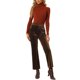 thumbnail image 2 of INSPIRE CHIC Pantalones Elegantes de Terciopelo para Mujer de Cintura Alta con Bolsillos Pantalones de Trabajo Tobilleros XL Marrón, 2 of 5
