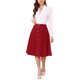 thumbnail image 2 of INSPIRE CHIC Falda Midi Plisada Línea A para Mujeres Vintage Trabajo Cintura Alta Falda Acampanada de Negocios XS Rojo, 2 of 6