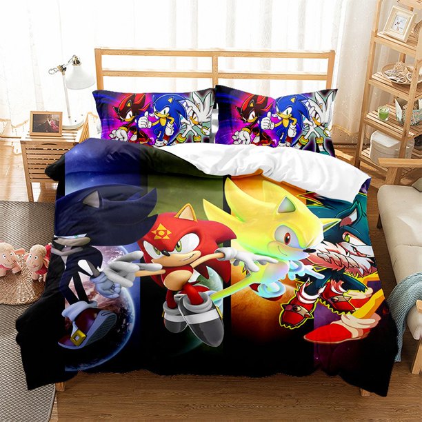 Sonic the Hedgehog Bedding Duvet Cover Soft Comfortable Bedding Set Suitable for Home 3D Printed Decoration Children's Gifts Bed Sheets