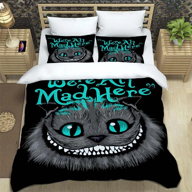 v1606 Bed Sheets Alice in Wonderland Anime Bedding Set Printed Soft Bedding Set Duvet Cover Children Adult Birthday Gift 3-Piece Bedding Set (1 Duvet Cover + 2 Pillow Shams) Bed Sheets ju1606