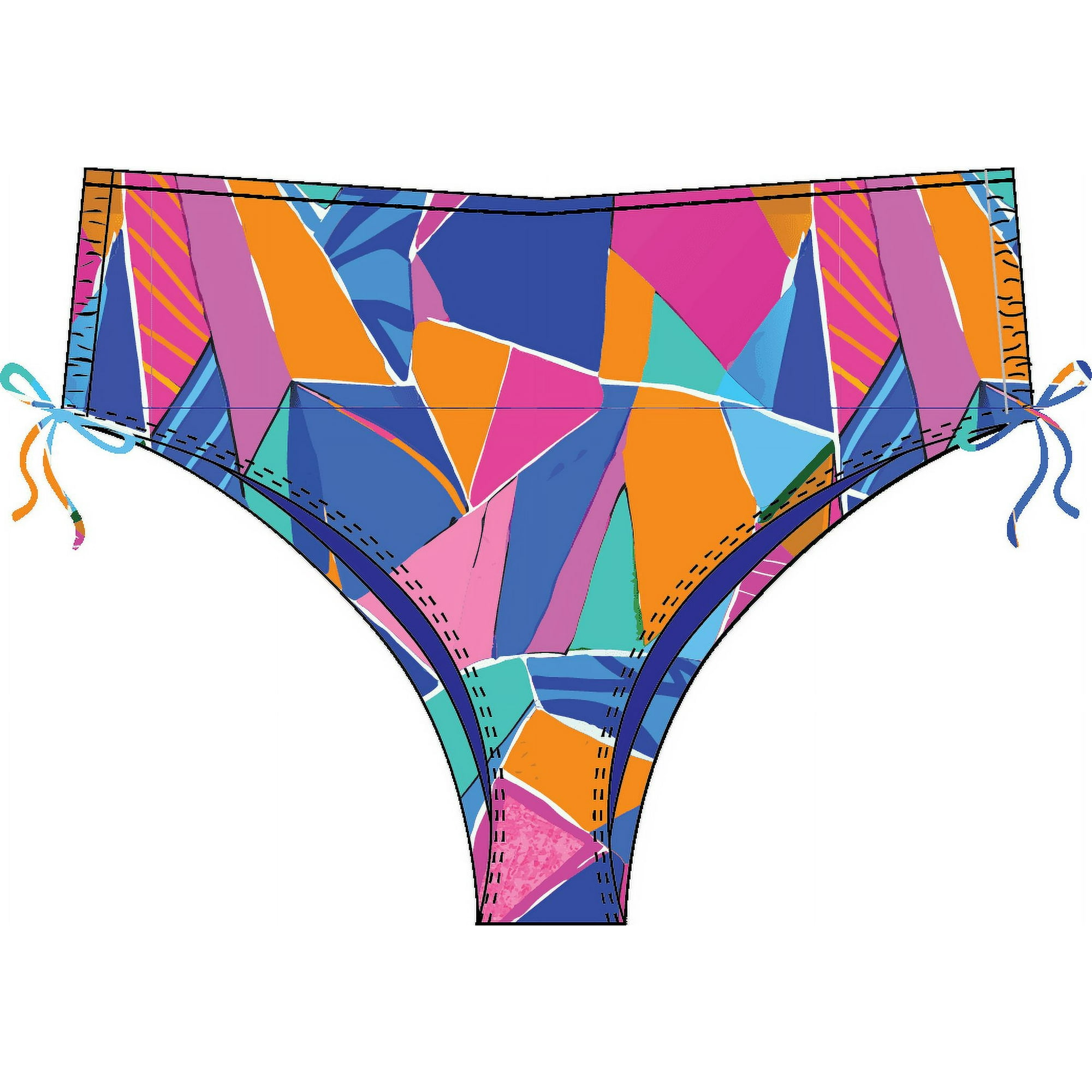 Samia - Bikini Calzón Cadera Ajustable Estampado Azul S