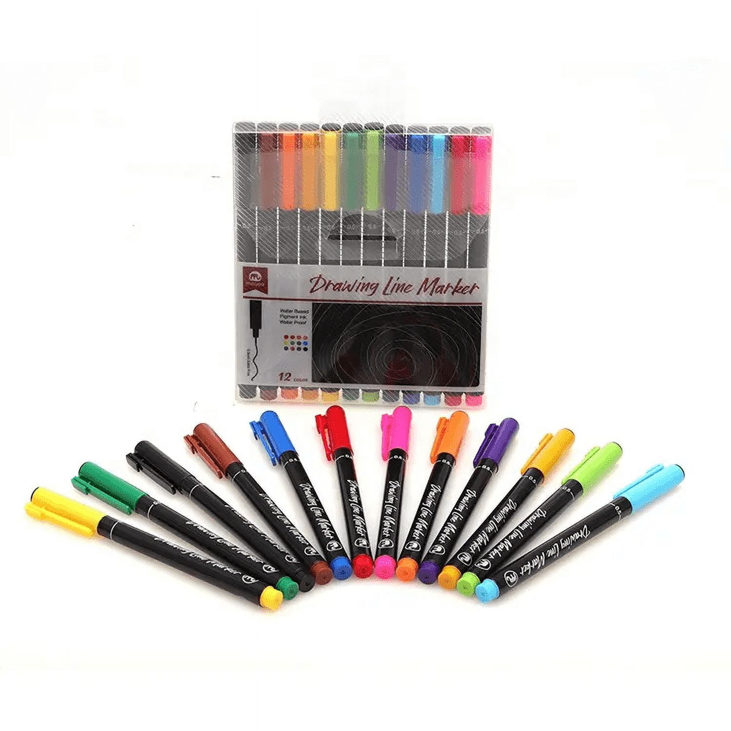 Lapices Tiralineas Set 12 Colores Lettering Marcador Mobee