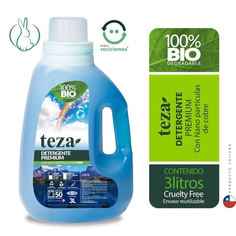 Detergente Teza Biodegradable Con Nanoparticulas De Cobre 3 Lts