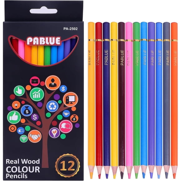 Lápices de colores PABLUE de mina suave preafilados