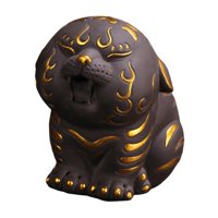 Magideal - Mini Escultura Para Mascotas De Té, Estatua De Decoración De Té Kungfu, Estatuilla En Miniatura Para Estantería, Centro De Mesa, Gabinete, Casa De Té Violeta Dorado
