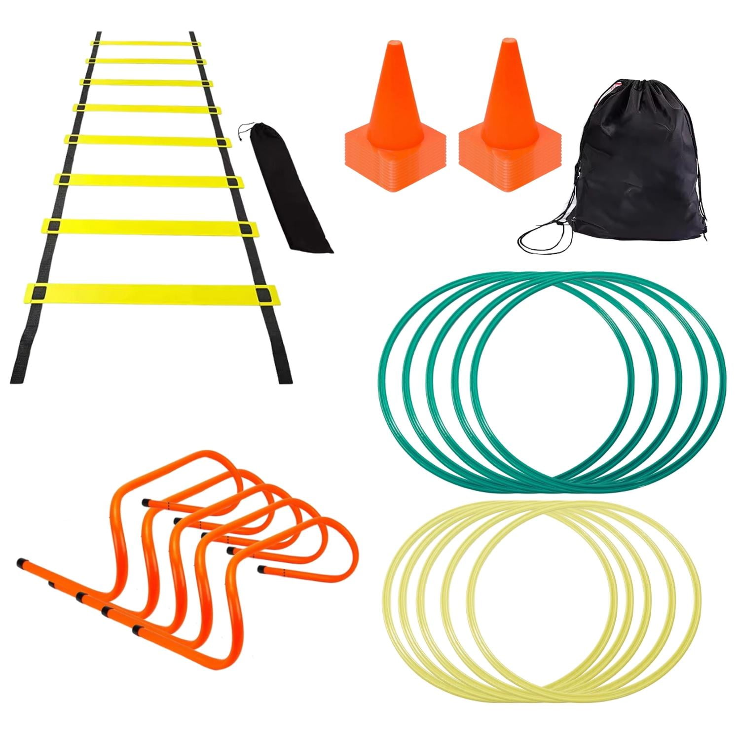 Auckland Outdoor - Set Entrenamiento Deportivo Coordinacion Footwork. 37 Piezas Multicolor