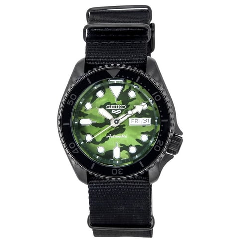 Reloj Seiko 5 Sports Skx Street Style Nylon Strap Camouflage Dial Automatic Srpj37K1 100M Men'S Watch