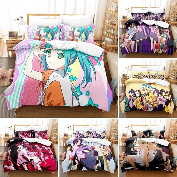 ed Monogatari Series Bedding SetAraragi Koyomi Duvet Cover Double Adult Kids Quilt Cover