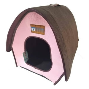 Total Click - Casa Cama Pequeña Comoda Plegable Para Perros Y Gatos Rosada
