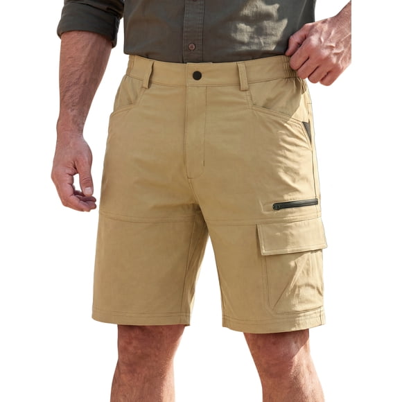 INSPIRE CHIC Pantalones Cortos de Carga de Verano para Hombre con Bolsillos para Senderismo al Aire Libre y Golf para un Estilo de Vida Activo XL Caqui