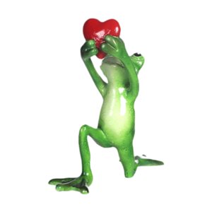 Magideal - Estatua De Rana, Escultura De Animal, Decoración Del Día De San Valentín, Estatuilla De Resina Creativa Delicada, Decoración De Mesa Para Estantería P Amar