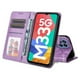 thumbnail image 4 of Funda tipo cartera FOXDOCK para Samsung Galaxy M33 5G , diseño girasol en relieve, cuero PU, cierre magnético, soporte y tarjetero, 4 of 5