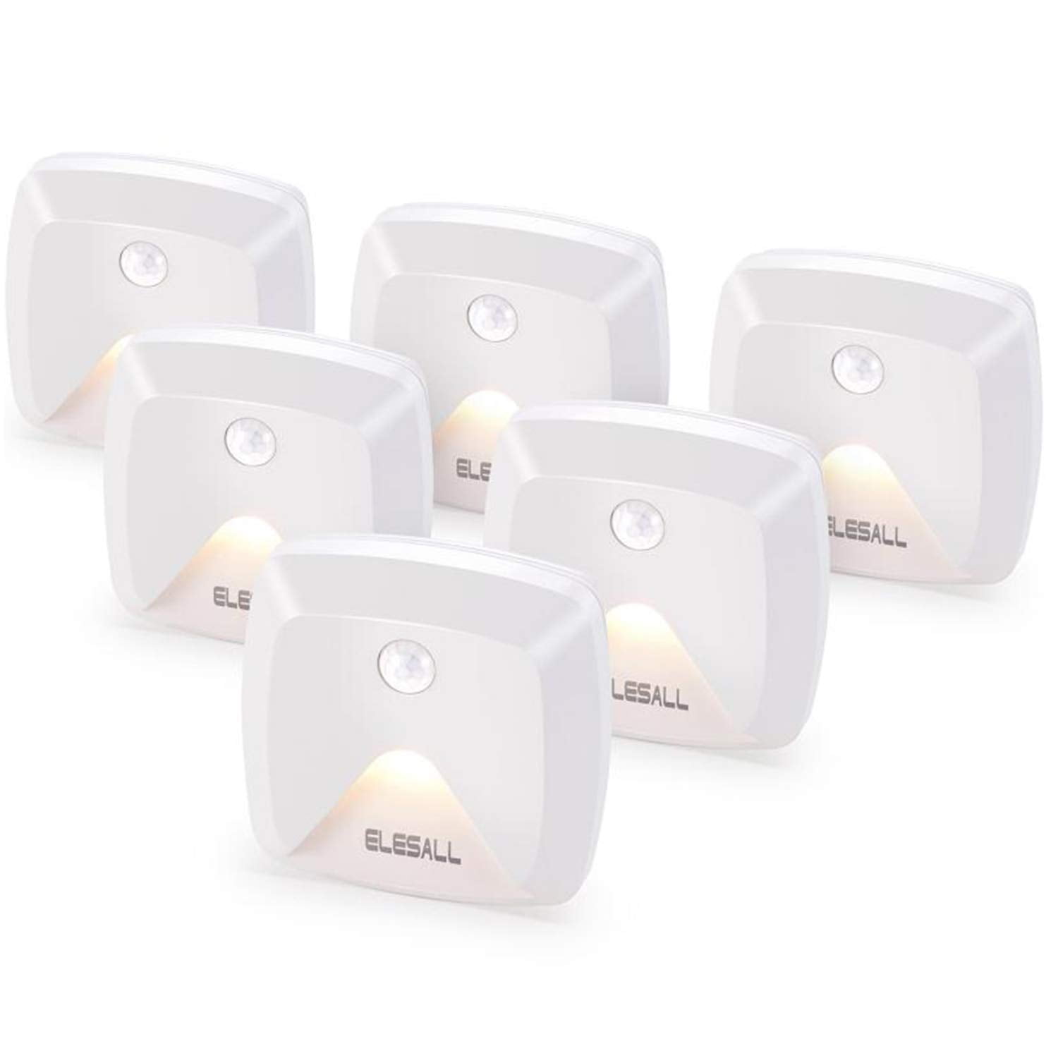 Paquete De 6 Luces Led Adhesivas Con Sensor De Movimiento Innofox, Color Blanco Cálido