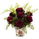 thumbnail image 1 of Arreglo floral artificial con pelo de rosa y doncella casi natural, 1 of 3