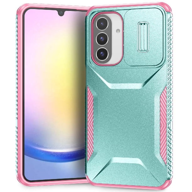 Funda Resistente para Samsung Galaxy A26 con Tapa Deslizante y Protección Militar Verde