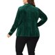 thumbnail image 4 of GRACIA Y GRANDEZA Chaqueta de Terciopelo con Solapa de Muesca y Botón de Manga Larga para Mujer Talla Grande Peplum 1X Verde Oscuro, 4 of 8