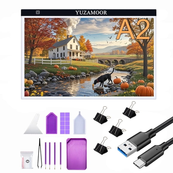 Kits de almohadillas LED A2 de gran tamaño para arte con diamantes, dibujar, pintar, brillo ajustabl