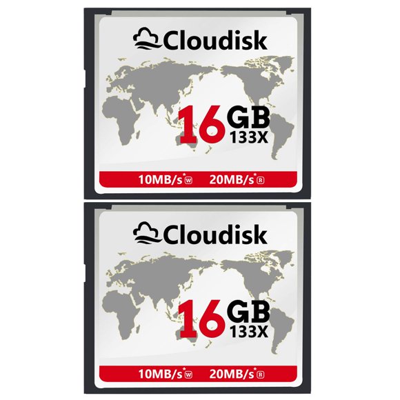 Tarjeta Compact Flash Cloudisk 16 GB 133X Pack de 2 - Rendimiento 2.0